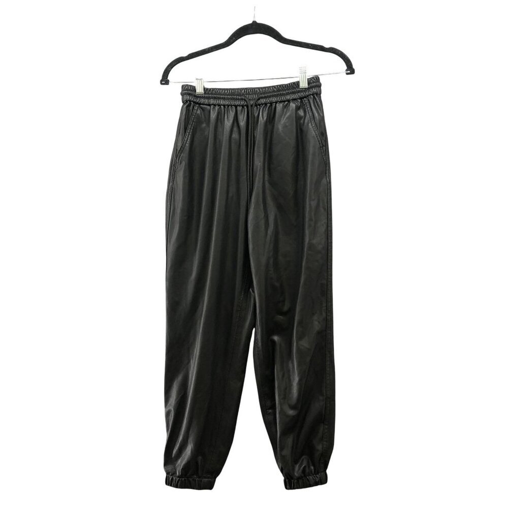 Blank NYC Faux Leather Jogger Pants Womens Size 26 Black High Rise Punk